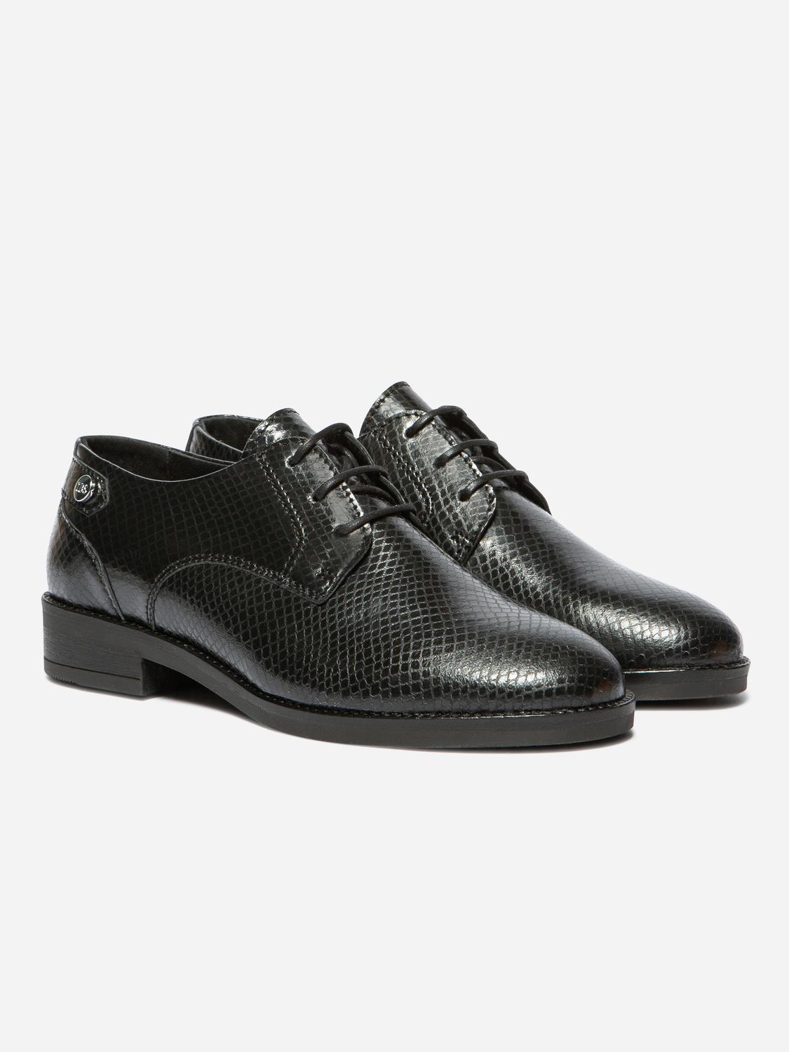 Derbies Femme Confort Tout Cuir Noir FOSTINA Derbies Femme Confort Tout Cuir Noir FOSTINA