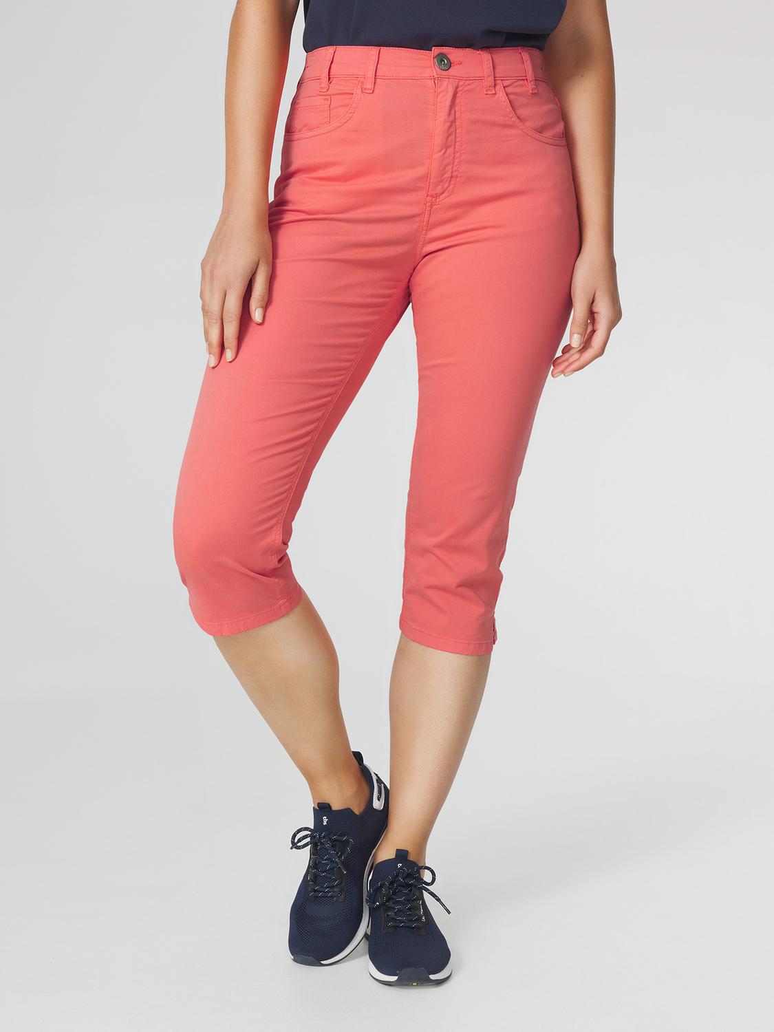 Corsaire Femme Ceinture Semi-élastiquée Rouge SANTACOR