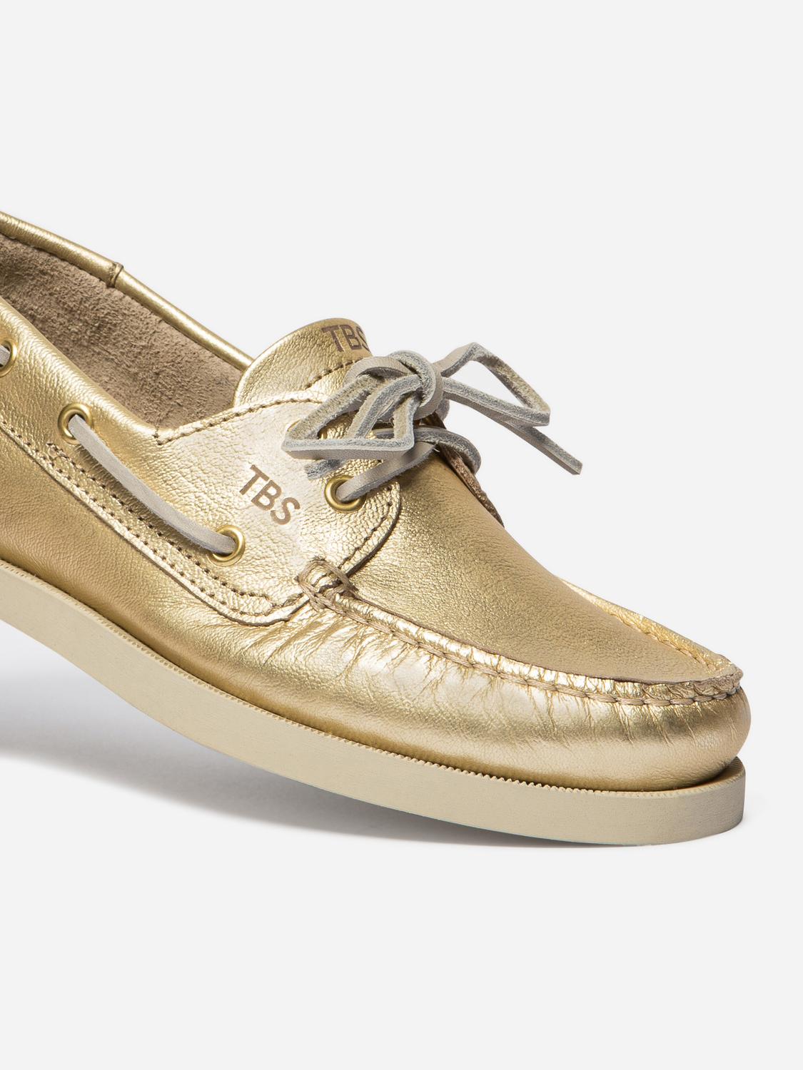 Chaussures bateau femme or PHENISE