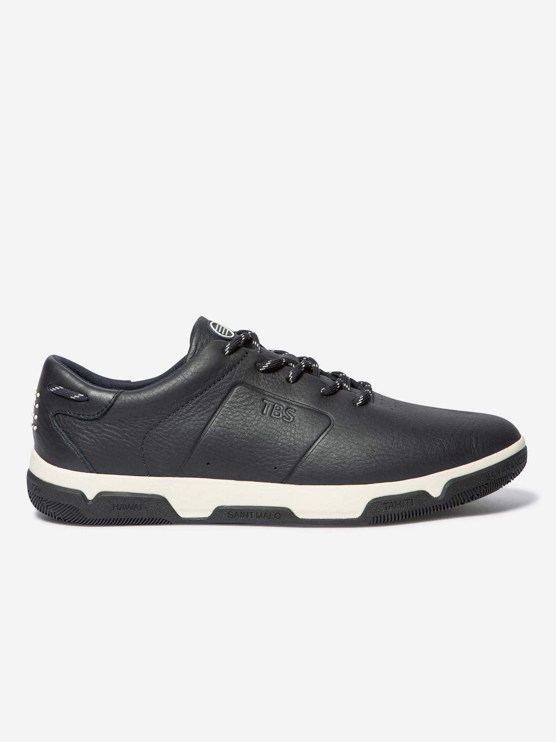 Men's leather sneakers Navy GEDEONE