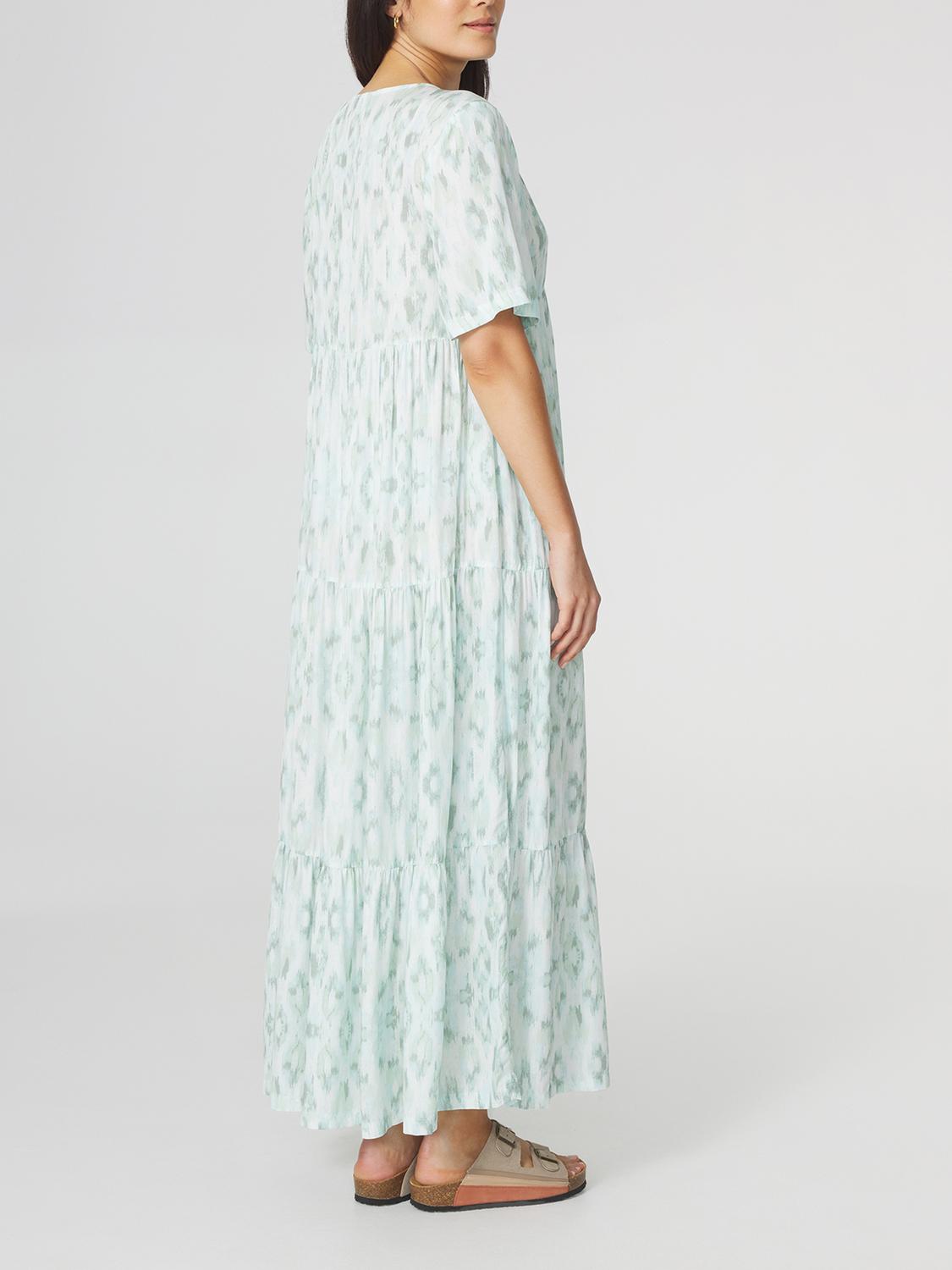 Robe Longue Femme Imprimés Blanc et Vert ETIELNEW