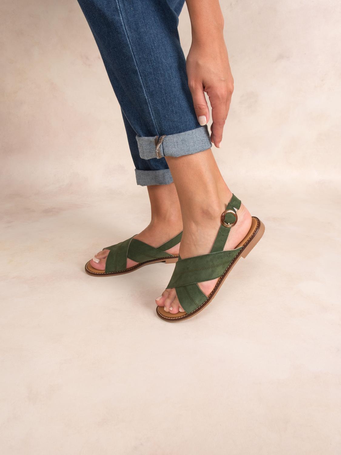 Sandales plates femme kaki ASSIANE