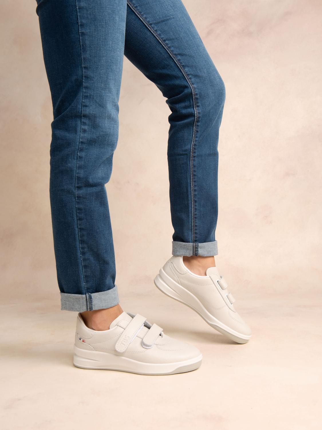 Tennis Femme Cuir Fabrication française Blanc BIBLIO