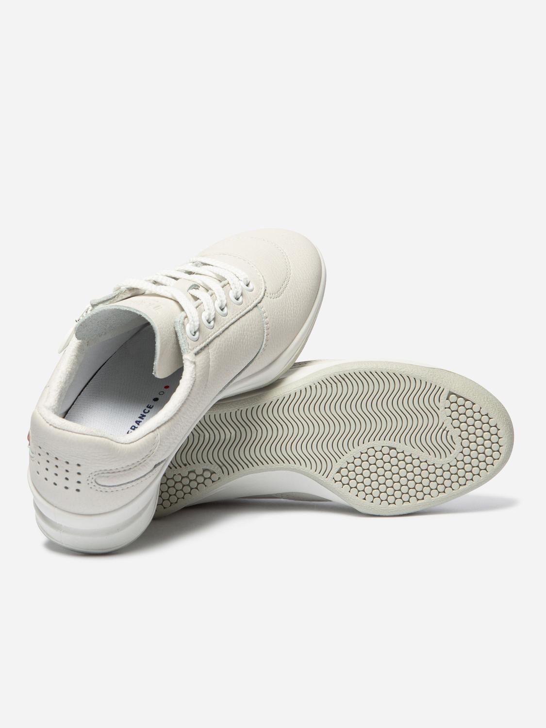 Baskets Cuir Femme Zip Blanc