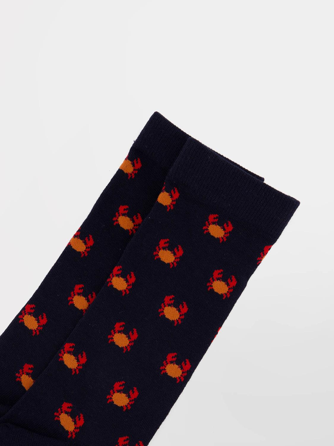 Men's Mid-Calf Recycled Material Navy and Red Socks GARYSOCK