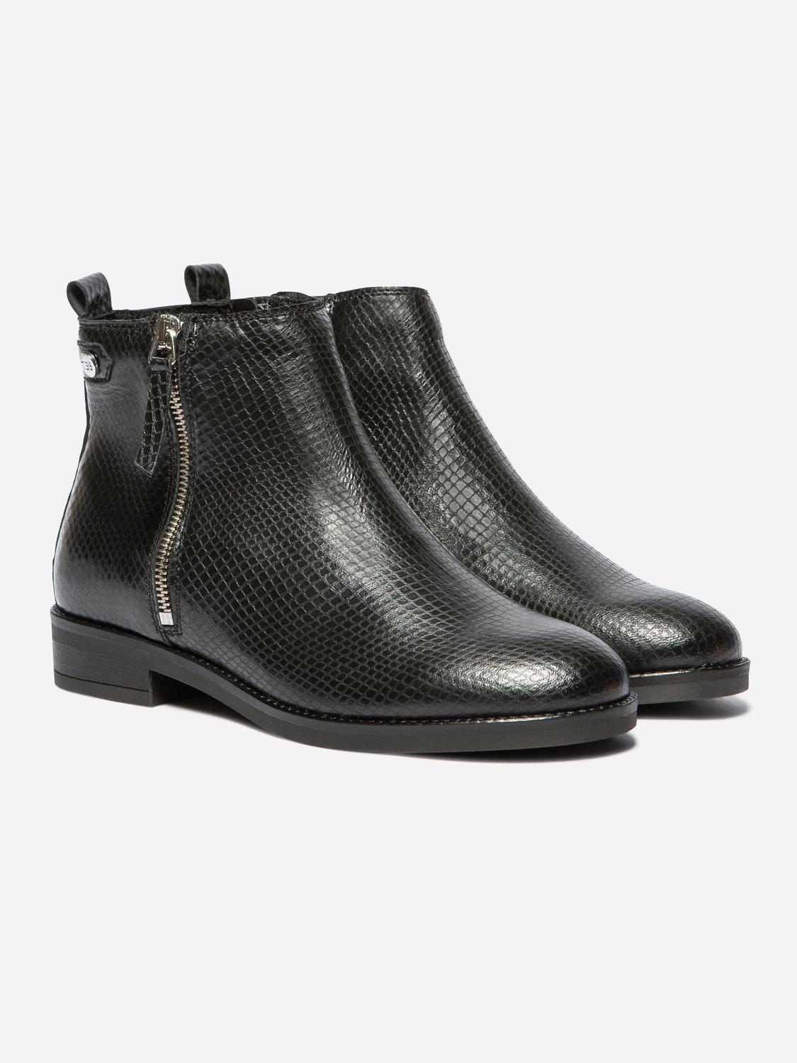 Bottines Femme Cuir Zip Noir FABIOLA Bottines Femme Cuir Zip Noir FABIOLA