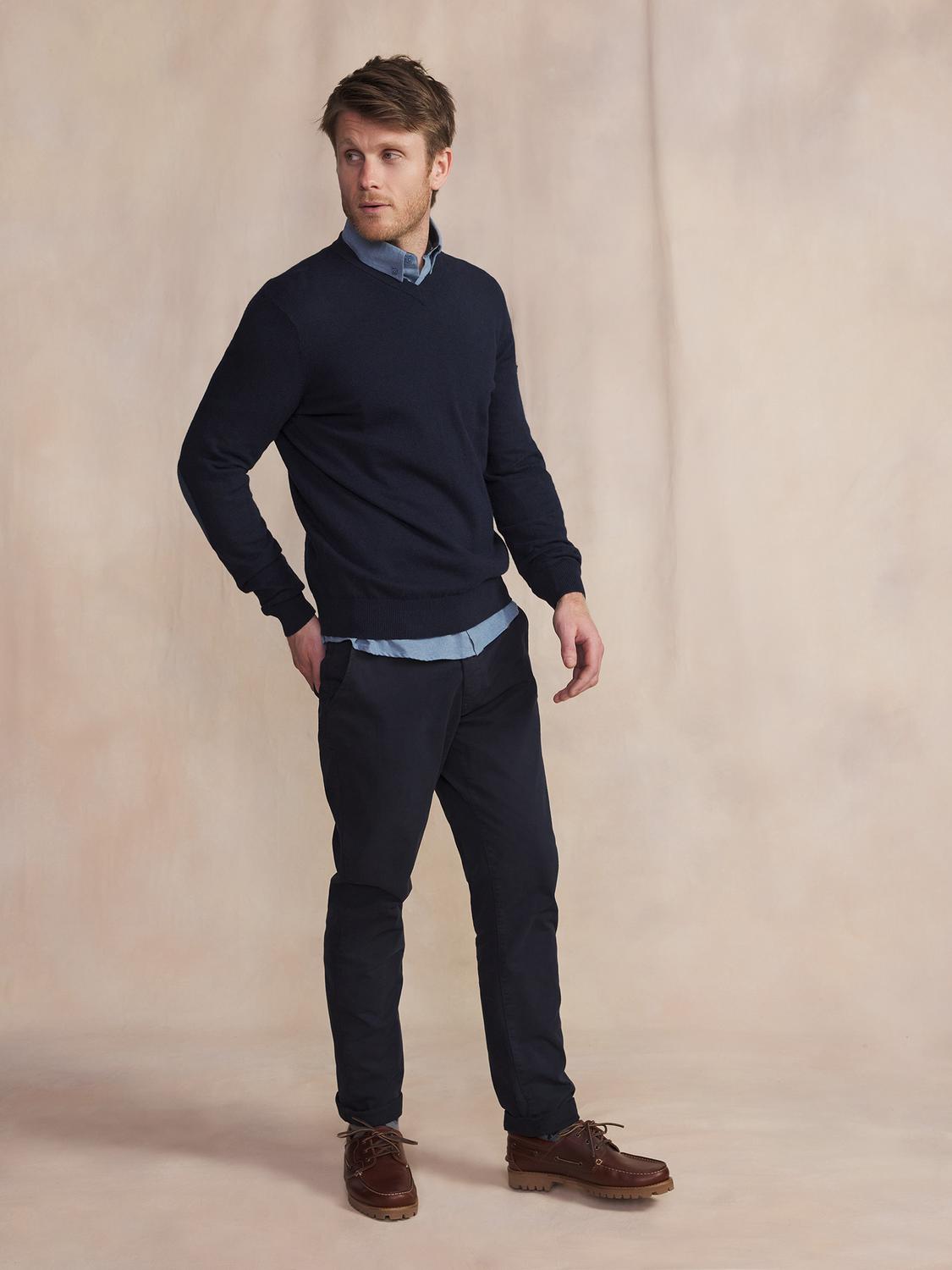 Pull Marine Manches Longues Bleu MALIKVER