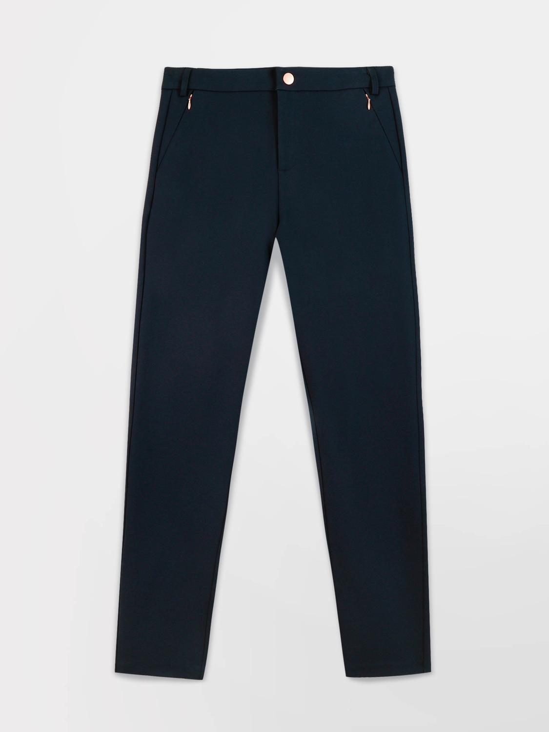 Chino Femme Stretch Poches Zippées Bleu SILVIPAN