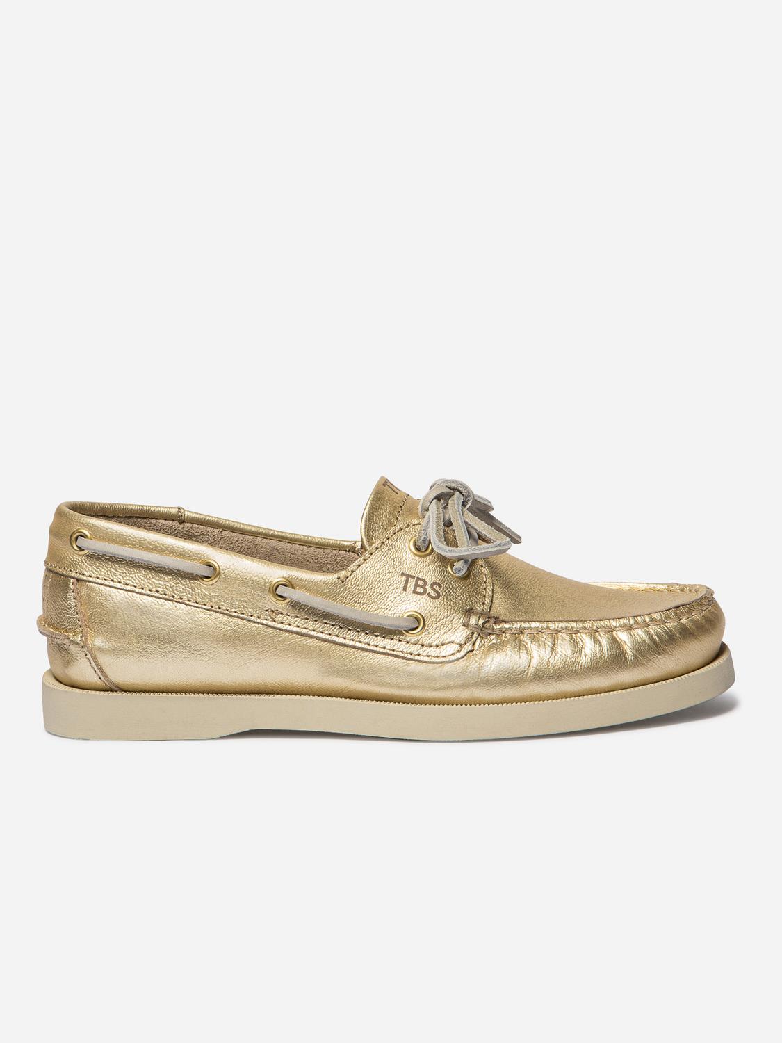 Chaussures bateau femme or PHENISE