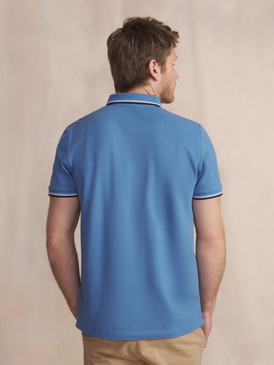 Polo Homme Coton Biologique Bleu YVANEPOL Polo Homme Coton Biologique Bleu YVANEPOL