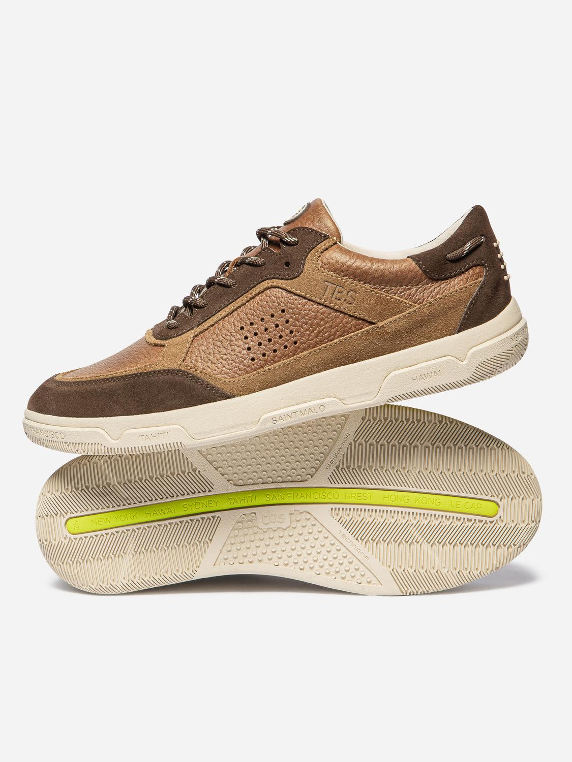 Tennis Homme Cuir Camaieu Marron GUYLHEM