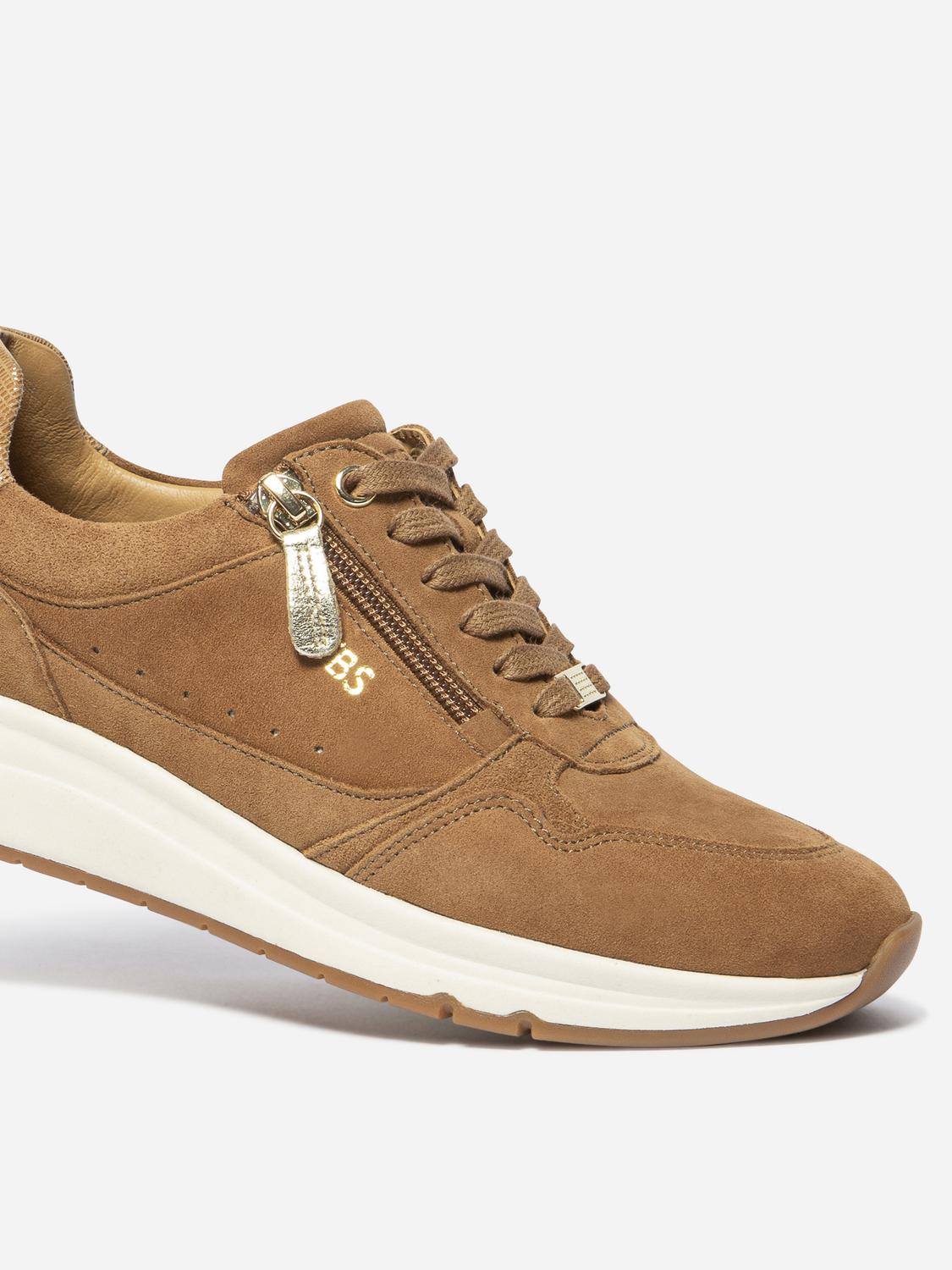 Tennis Femme Doublée Cuir Tan BLONZIP