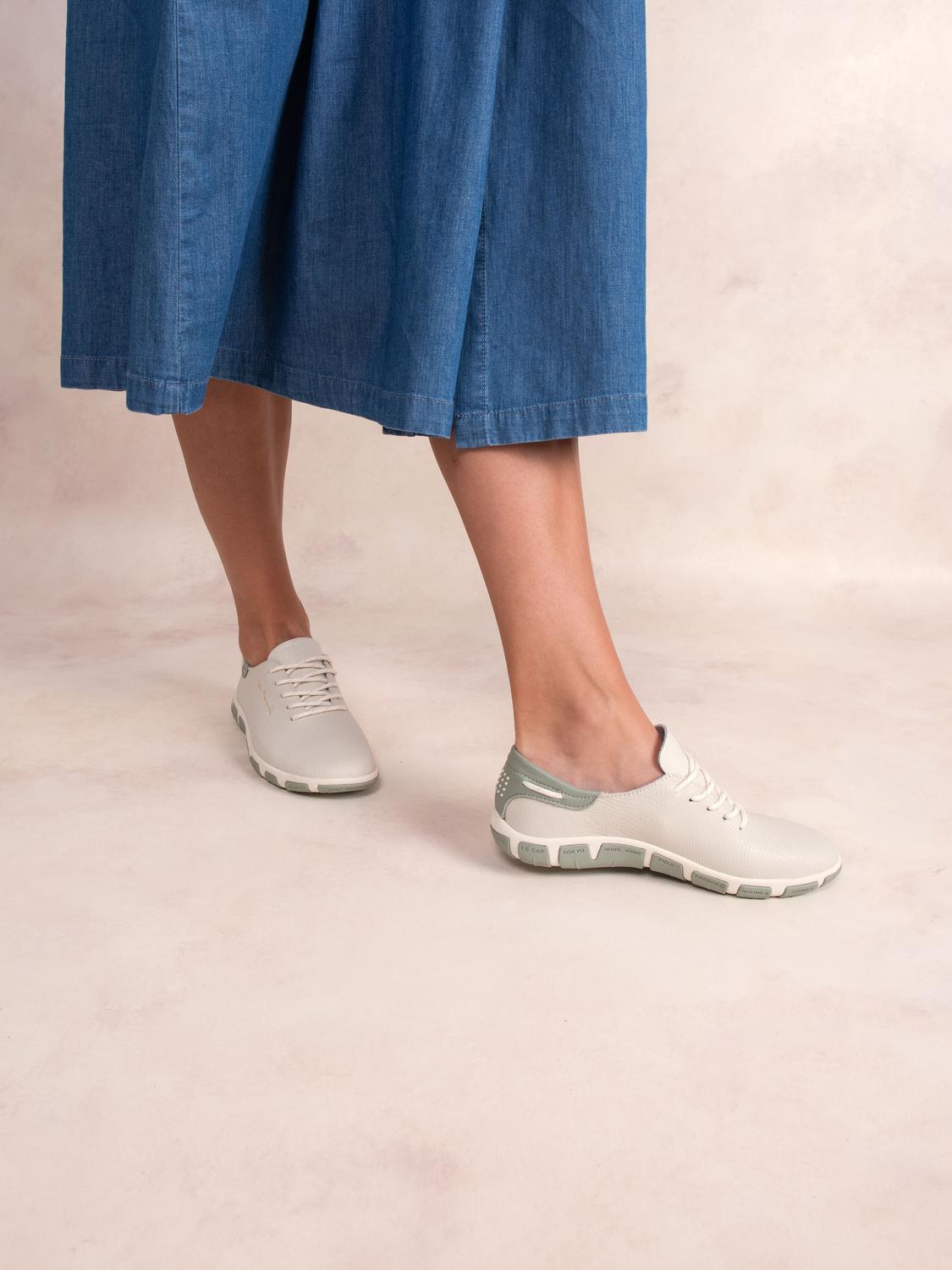 Tennis en toile femme python blanc et argile JAZARU