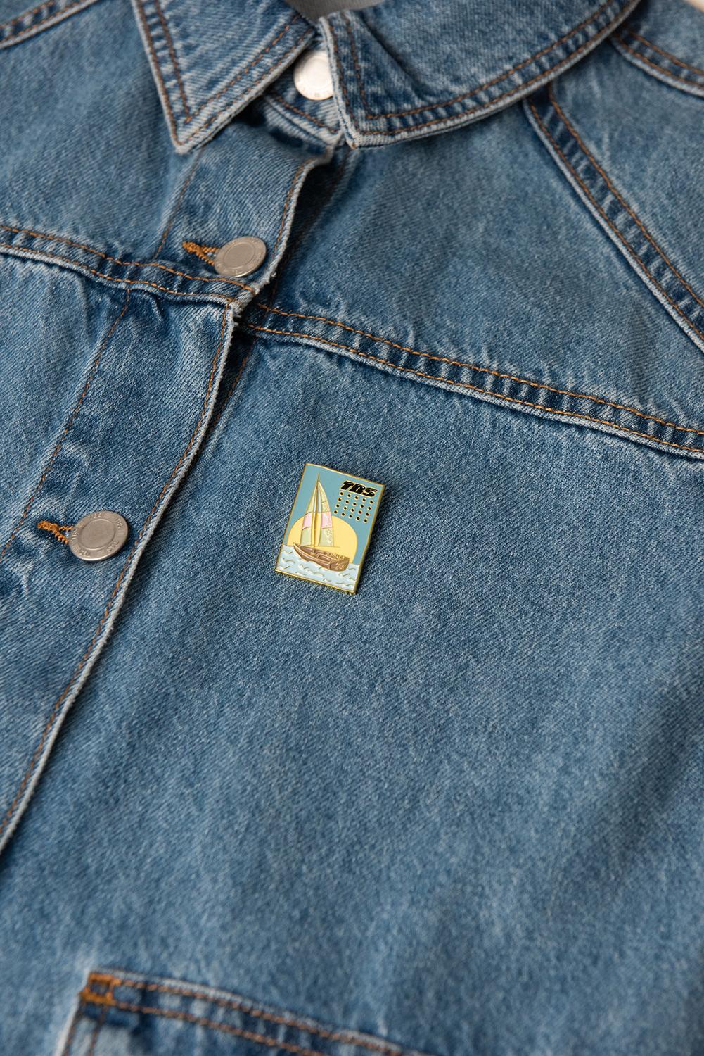 Badge mixte turquoise et opaline TBS