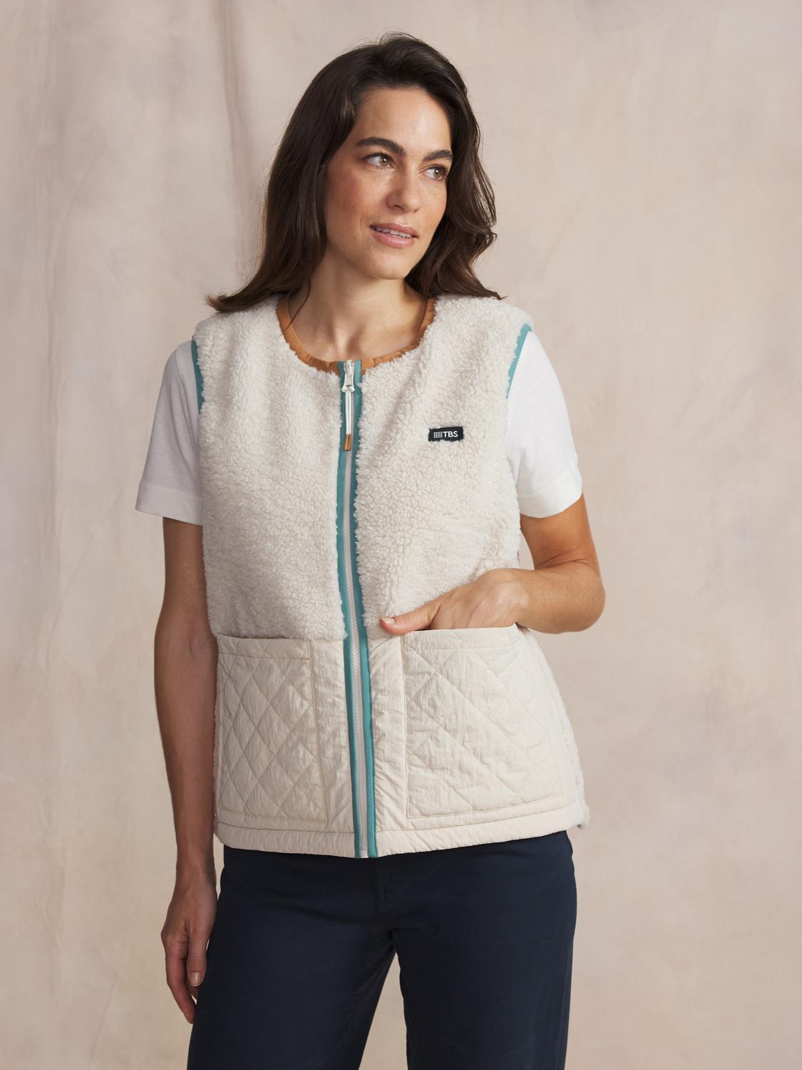 Sherpa sans manches femme ecru WILDASAN