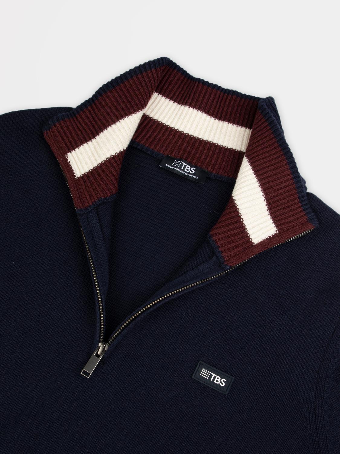 Pull Col Camionneur Homme Marine TATUMCAM