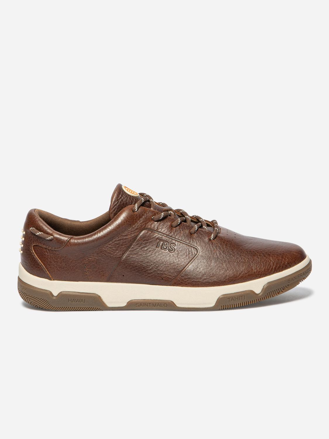 Baskets Homme Confort Cuir Marron GEDEONE