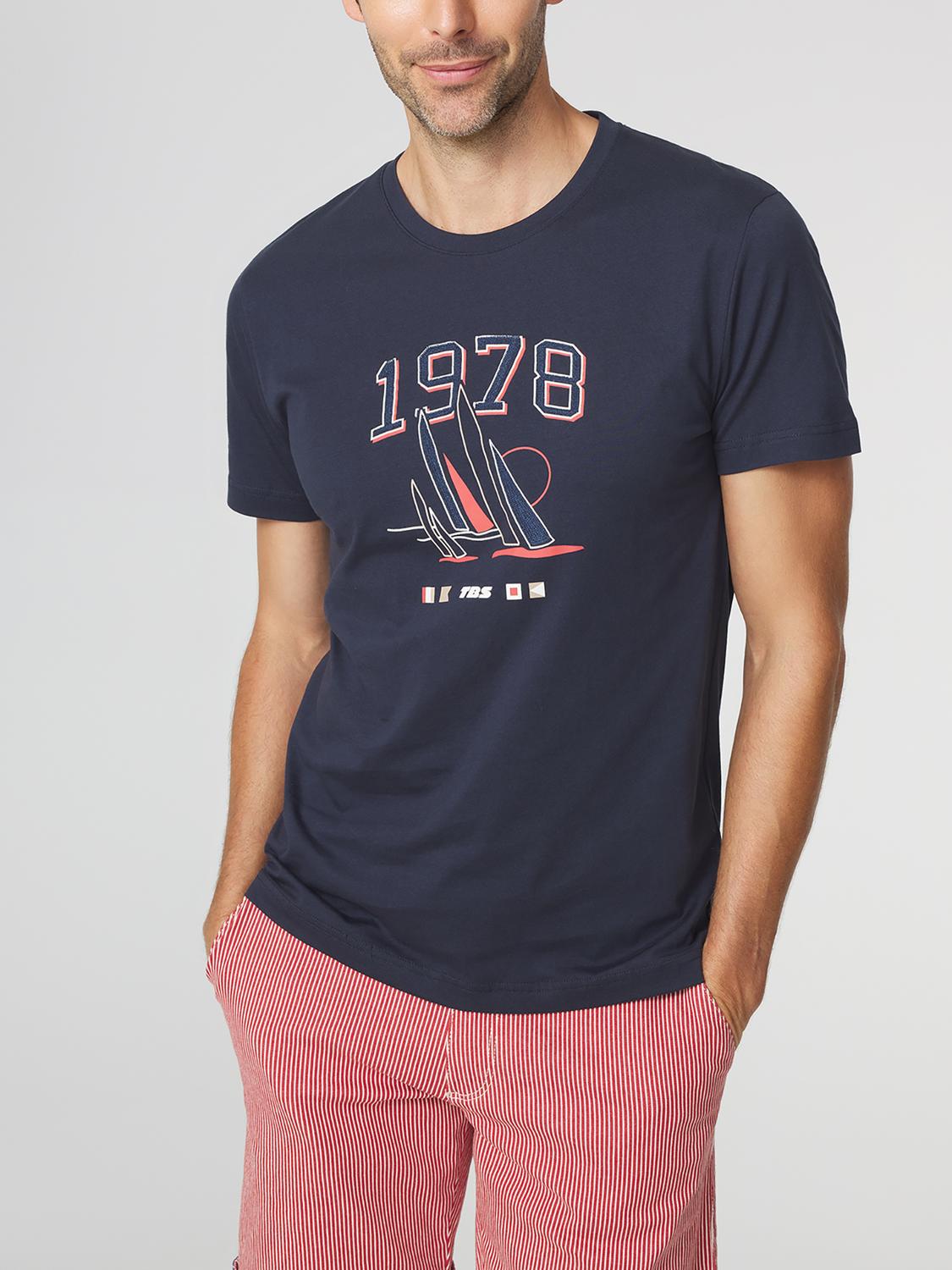 T-shirt Homme Marine HERVETEE