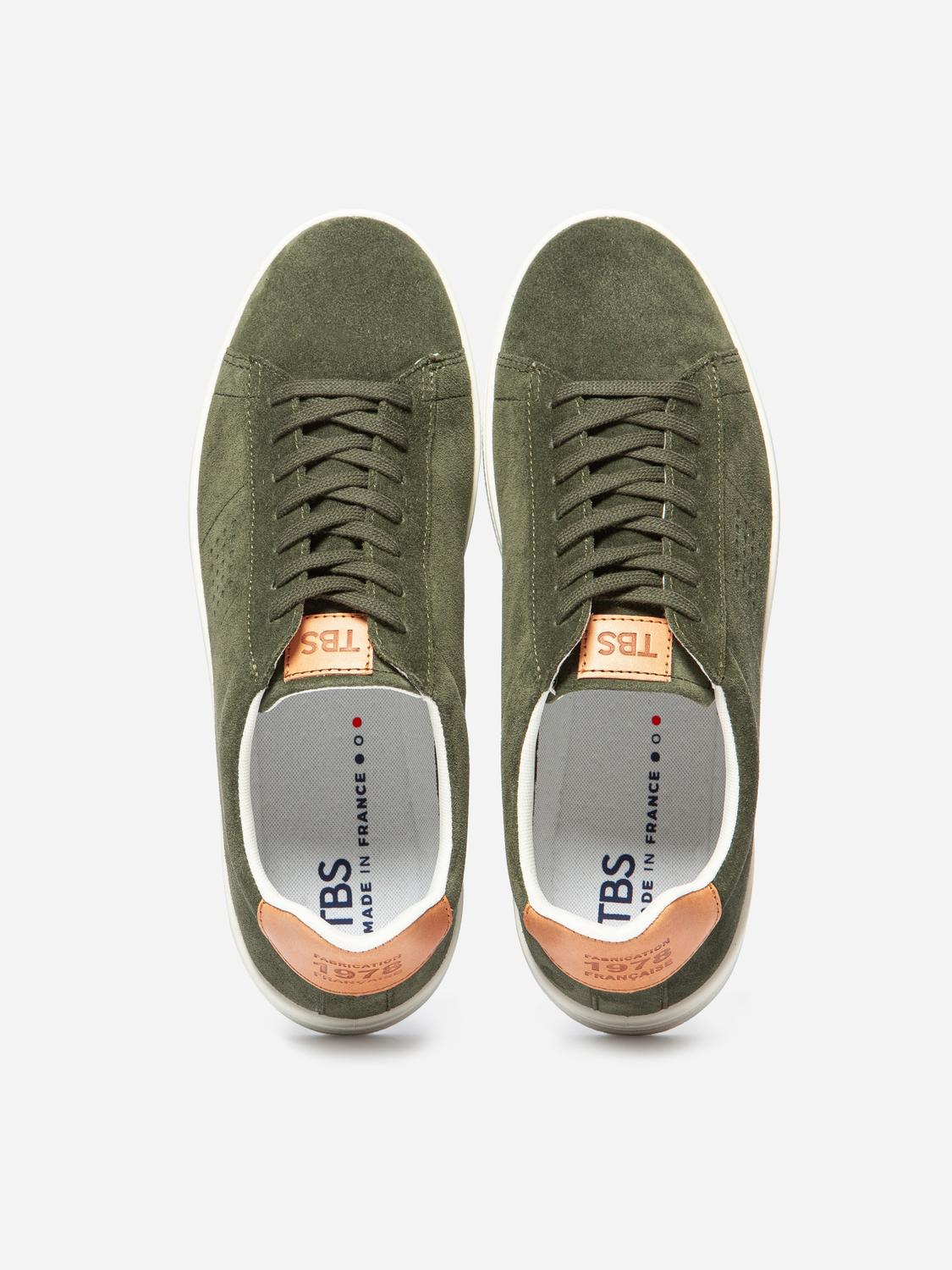 Baskets Homme Fabriquées En France Cuir Vert FLAUBER Baskets Homme Fabriquées En France Cuir Vert FLAUBER