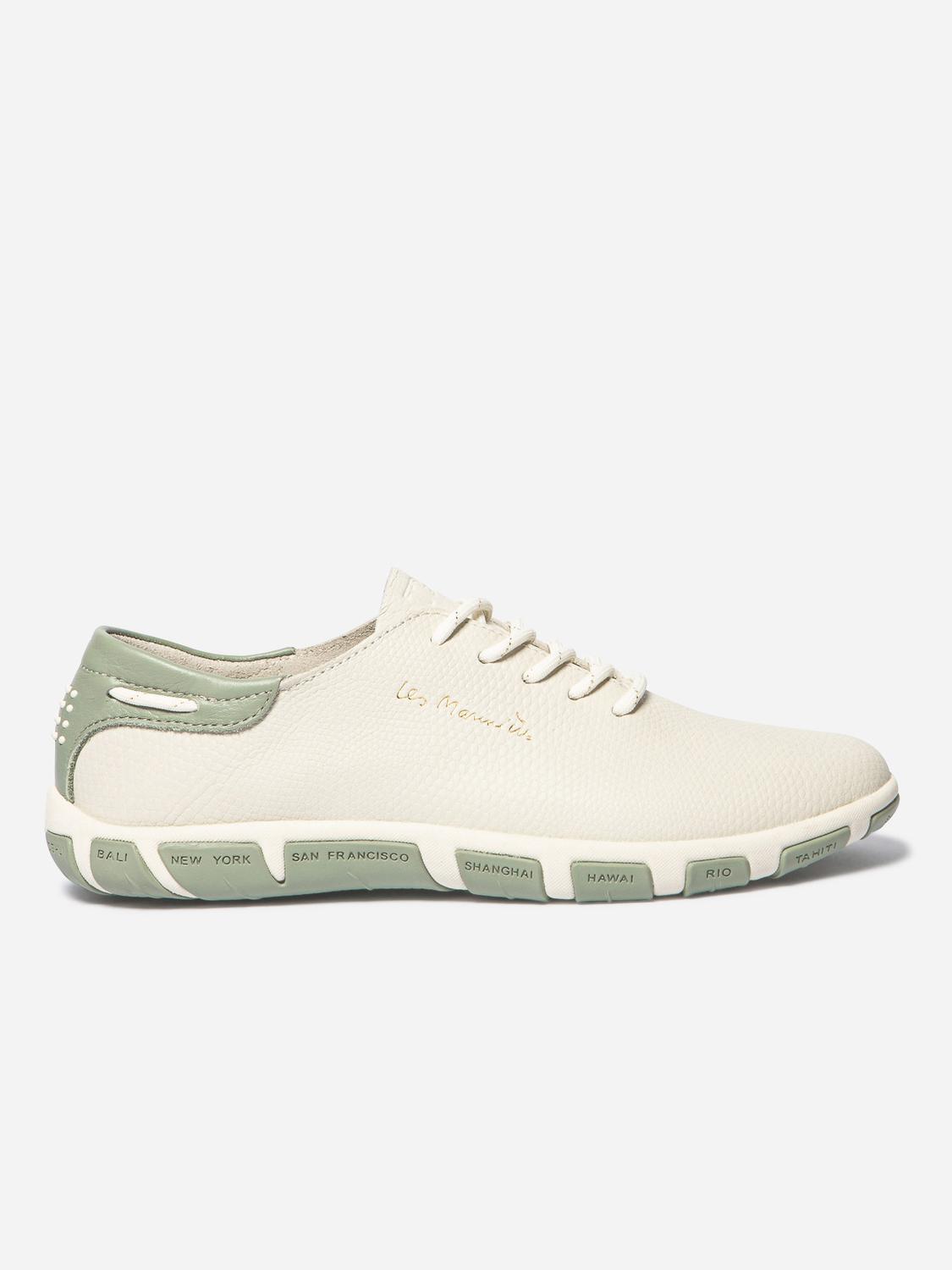 Tennis en toile femme python blanc et argile JAZARU