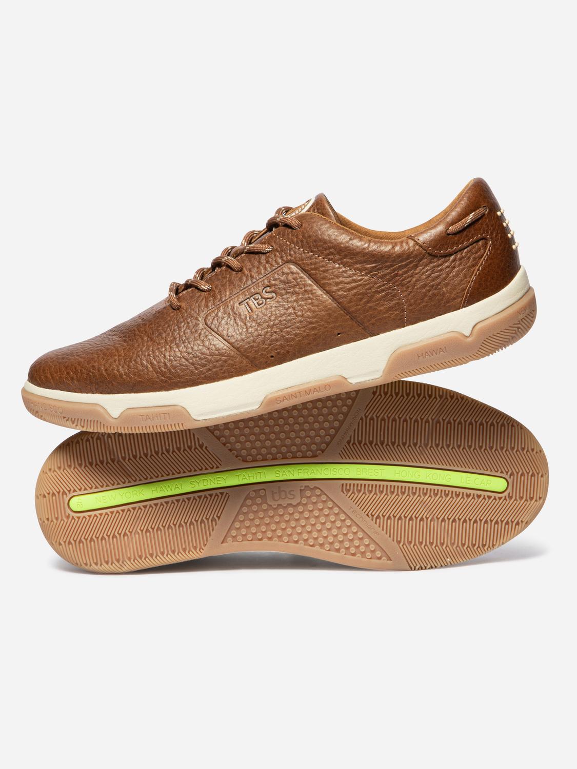 Tennis en cuir homme tabac GEDEONE
