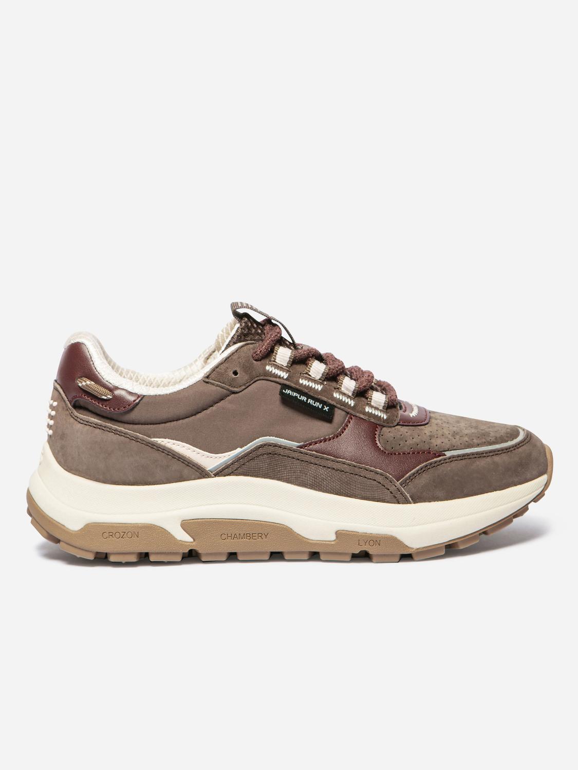 Running Femme Doublée Textile Cuir Chocolat JAZONNE