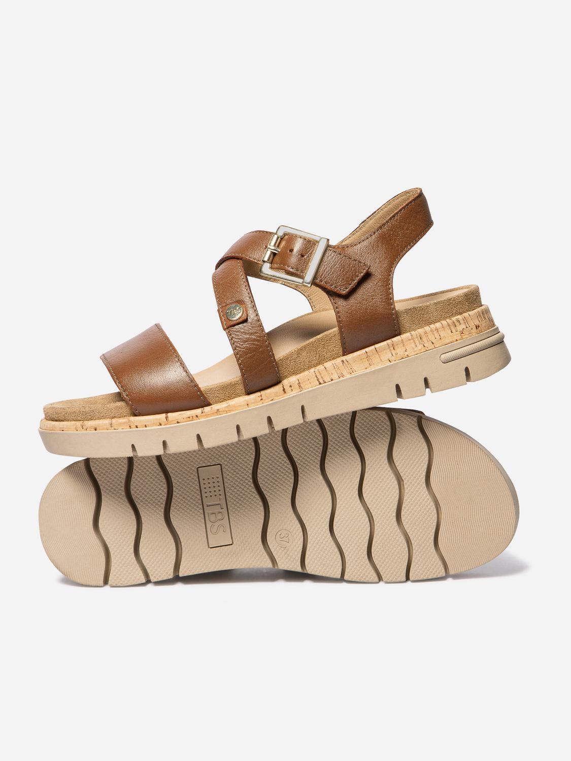 Sandales plates femme brun ZOELENN