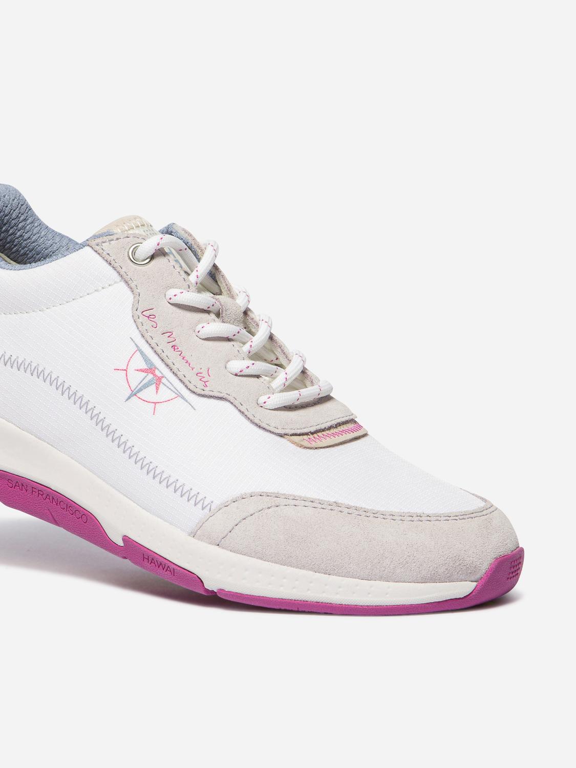 Women's running shoes White and Fuchsia JAZFOIL