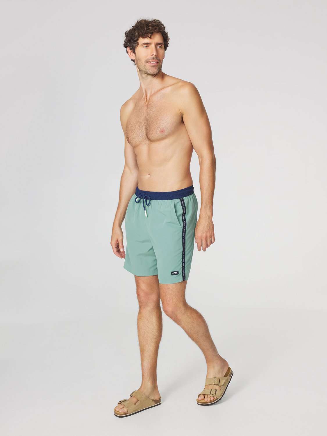 Short de Bain Homme Fabrication Française Cordon ressérrage Ceinture Elastiquée Vert THOMAS