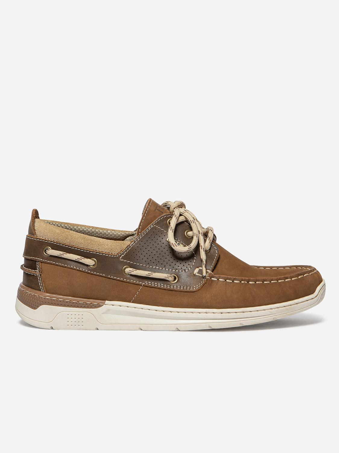 Chaussures bateau homme camel et cognac MATBOAT
