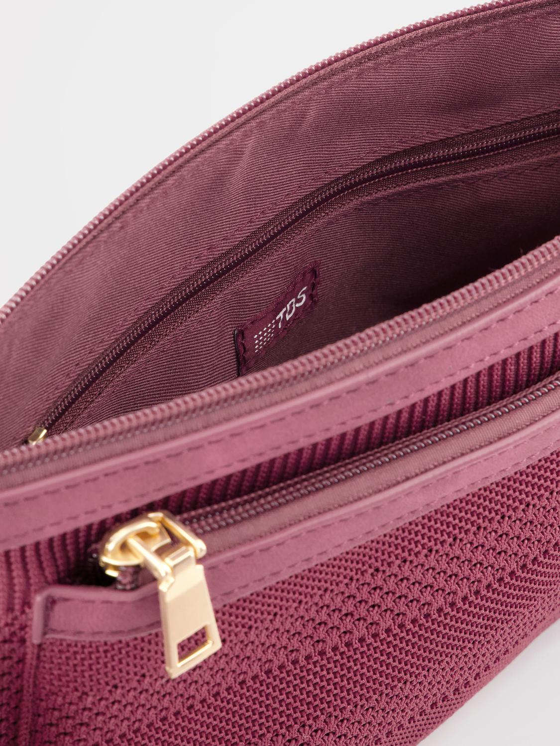 Sac Bandoulière Femme Knit Recyclé Rouge JAZAPOCH Sac Bandoulière Femme Knit Recyclé Rouge JAZAPOCH