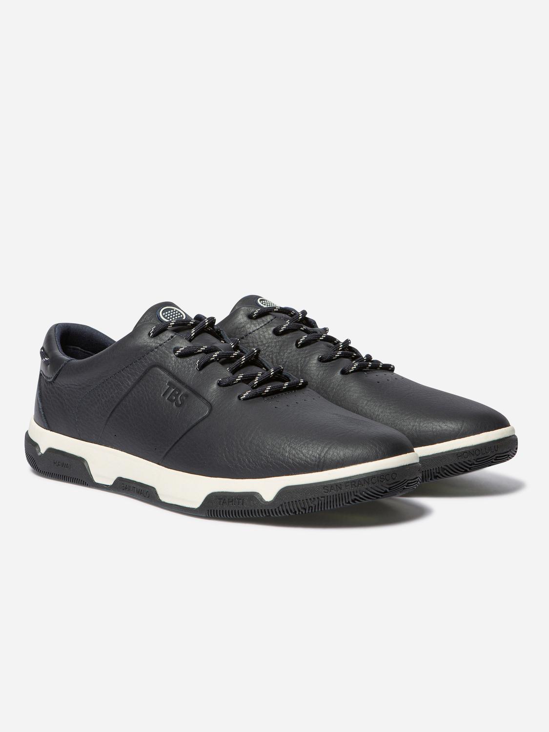 Men's leather sneakers Navy GEDEONE