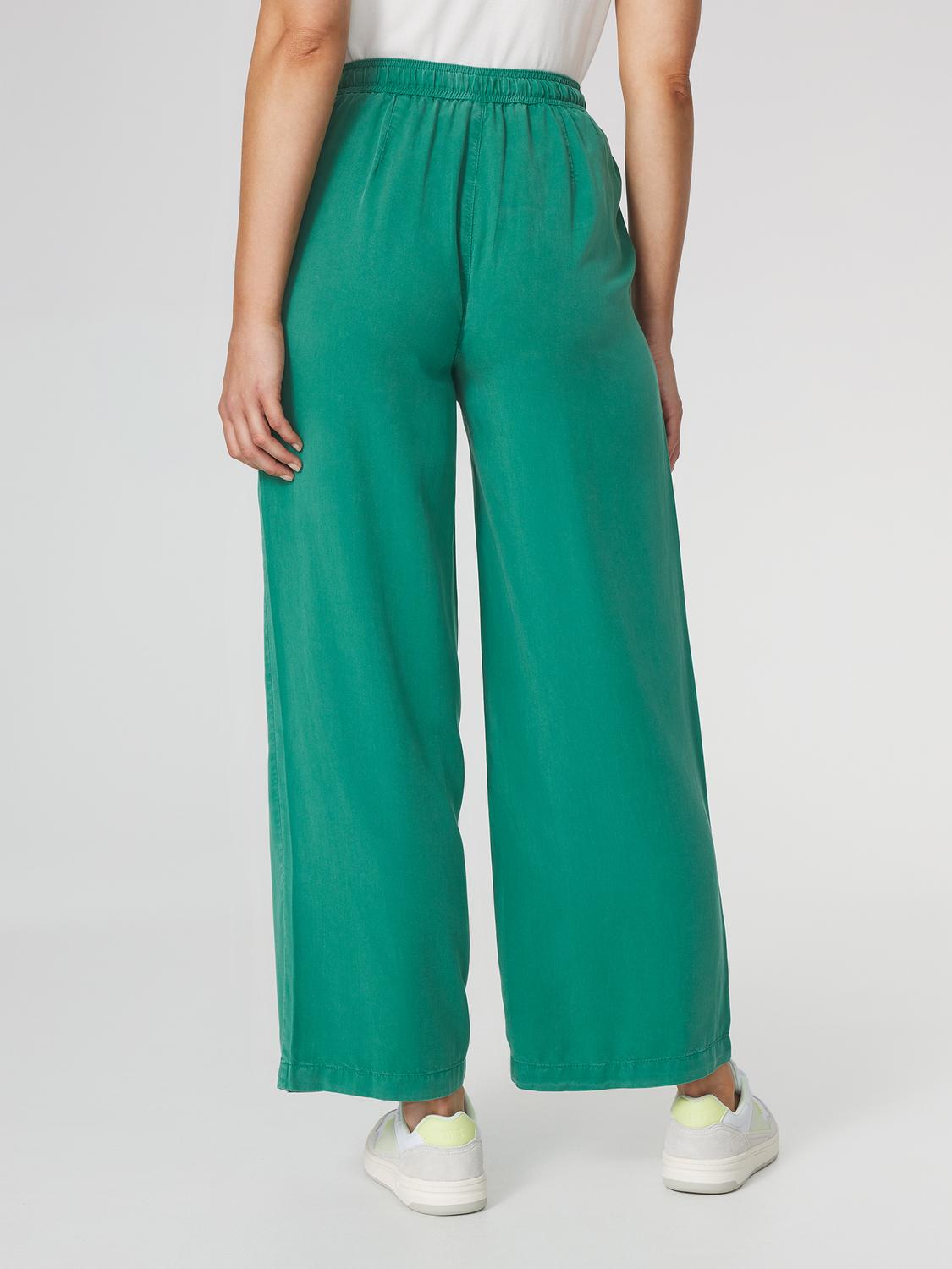 Pantalon Femme 100% Lyocell Cordon de ressérrage Ceinture Elastiquée Vert MYRNOPAN