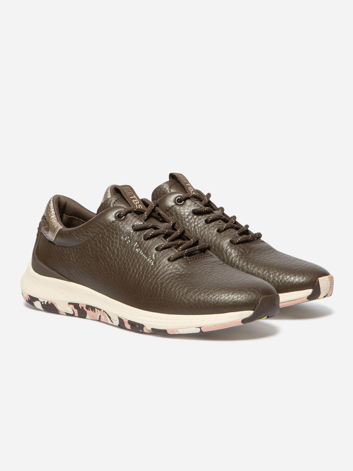 Tennis Femme Confort Cuir Marron JAZZRUN Tennis Femme Confort Cuir Marron JAZZRUN