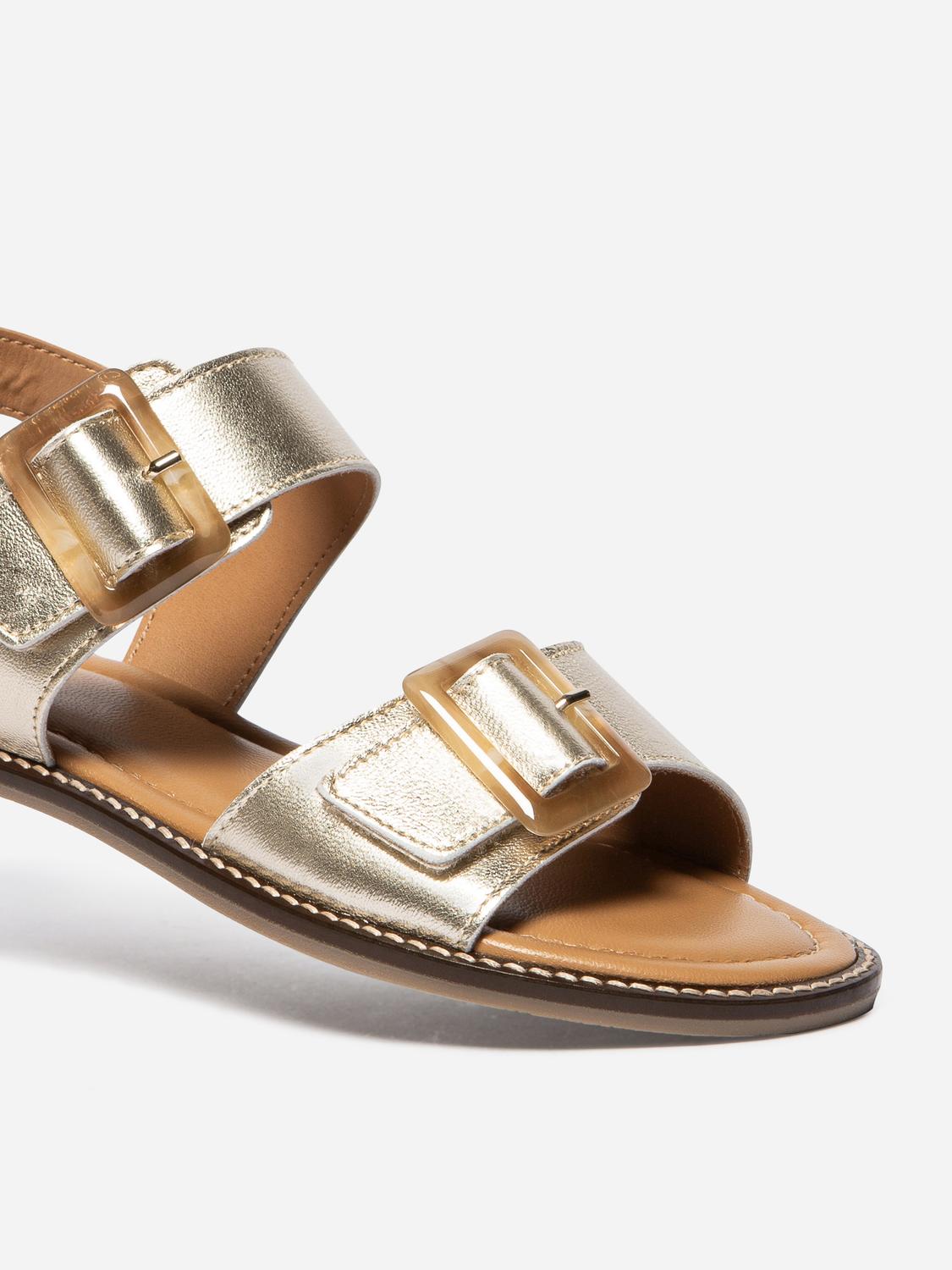 Sandales plates femme gold ABIGAEL