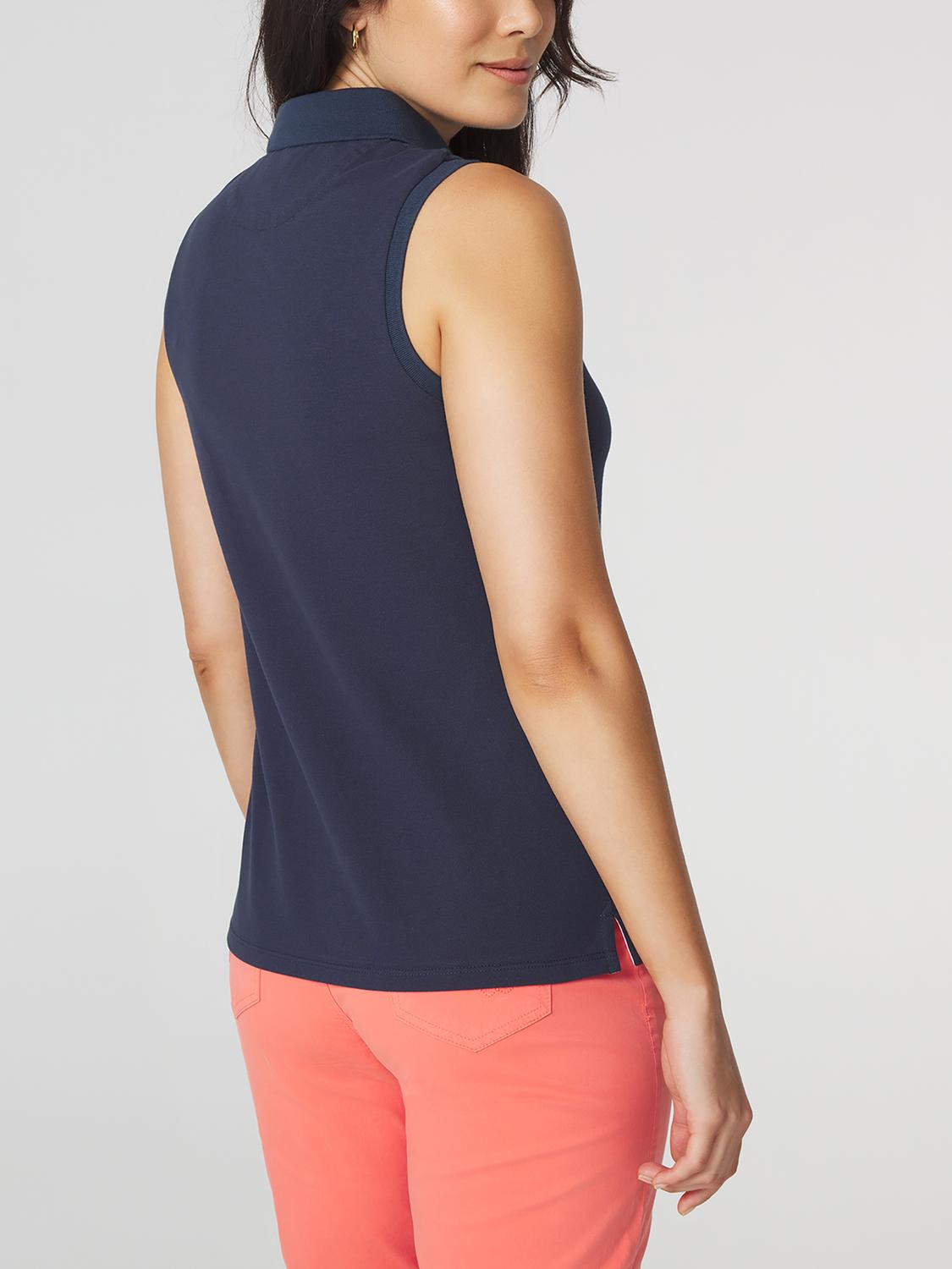 Polo Femme Sans Manches Piqué Marine BONIESAN