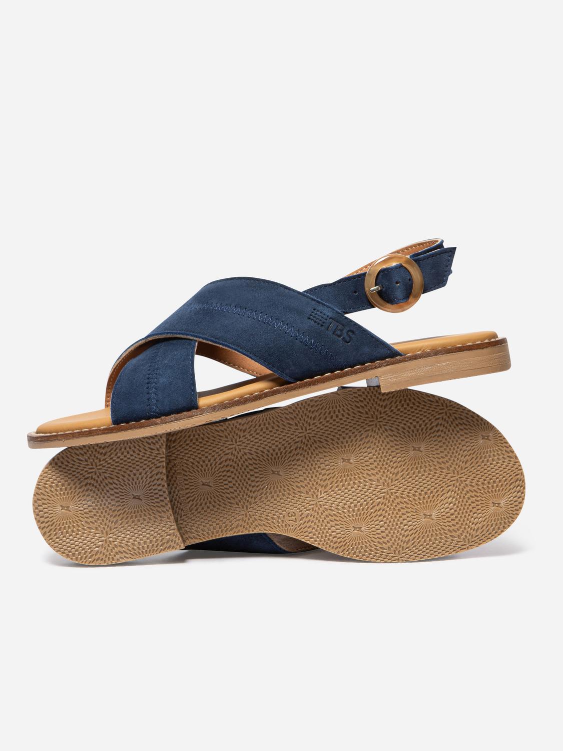 Sandales plates femme marine ASSIANE