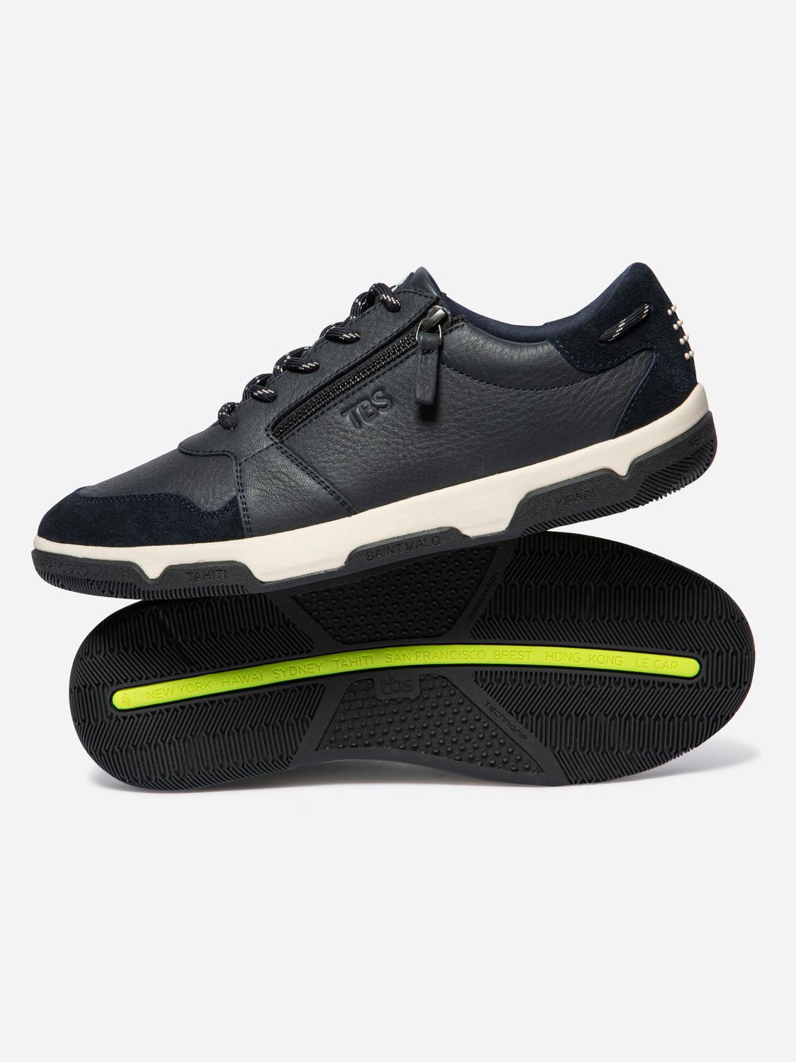 Tennis en cuir homme navy GEDEZIP