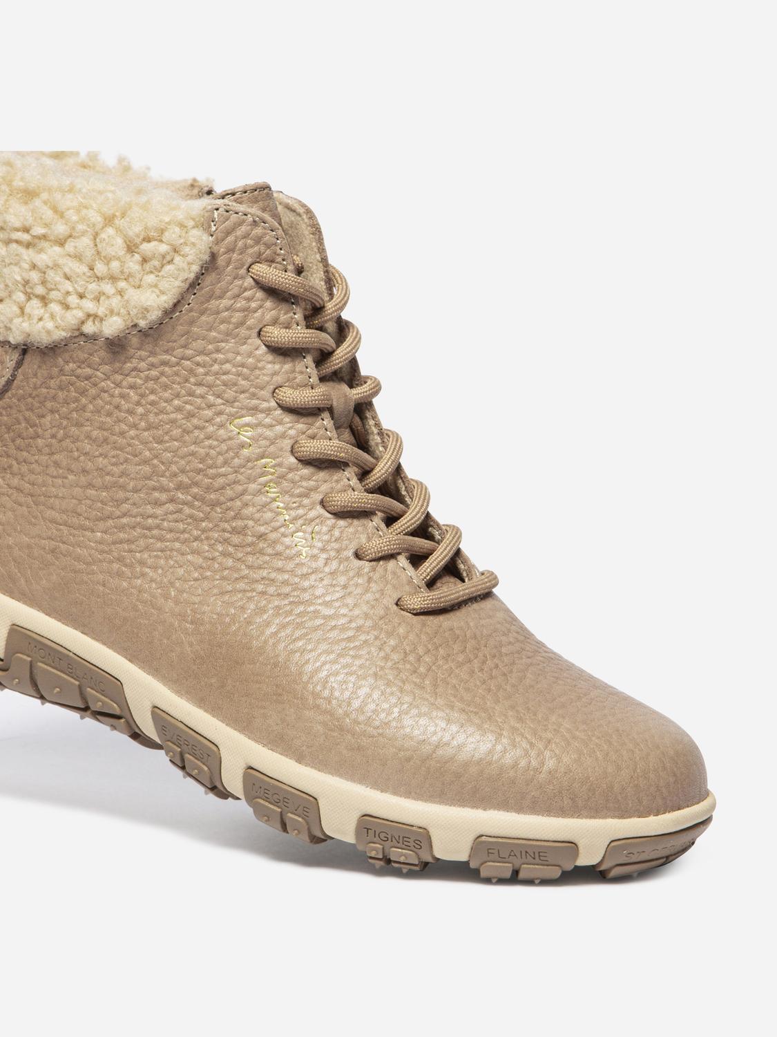 Bottines Femme Doublée Textile Cuir Sediment JANISSA