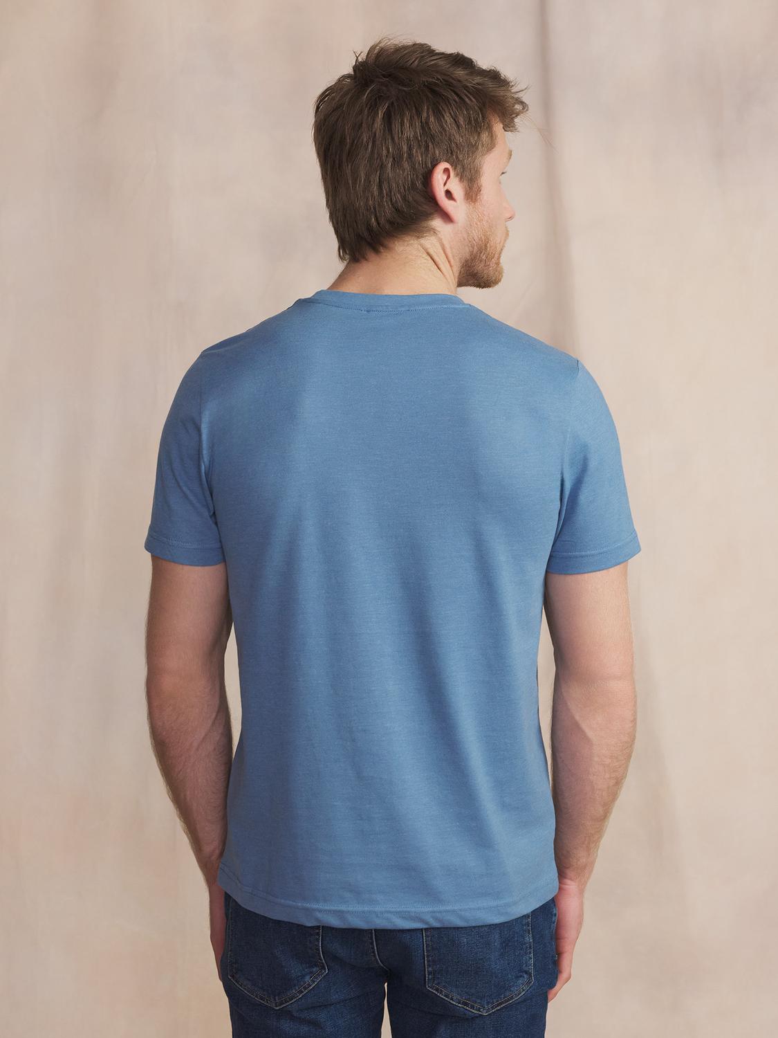 Tee Shirt Homme Manches Courtes Bleu PIERETEE Tee Shirt Homme Manches Courtes Bleu PIERETEE