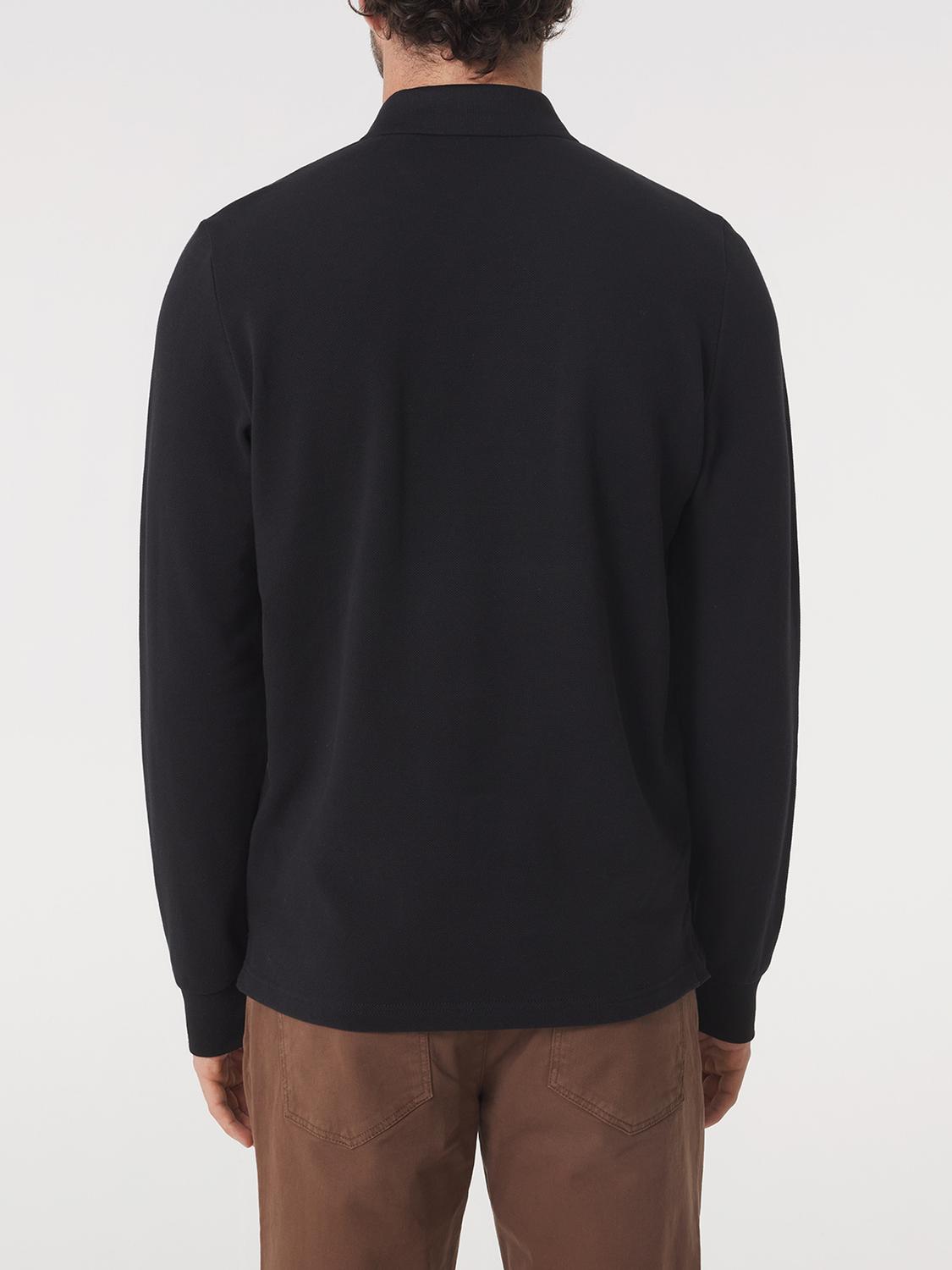 Polo Homme Coton Epais Manches Longues Noir KABYEPOL