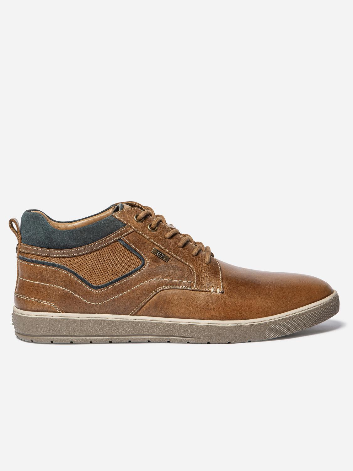 Bottines Homme Cuir Cognac et Marine RINALDO