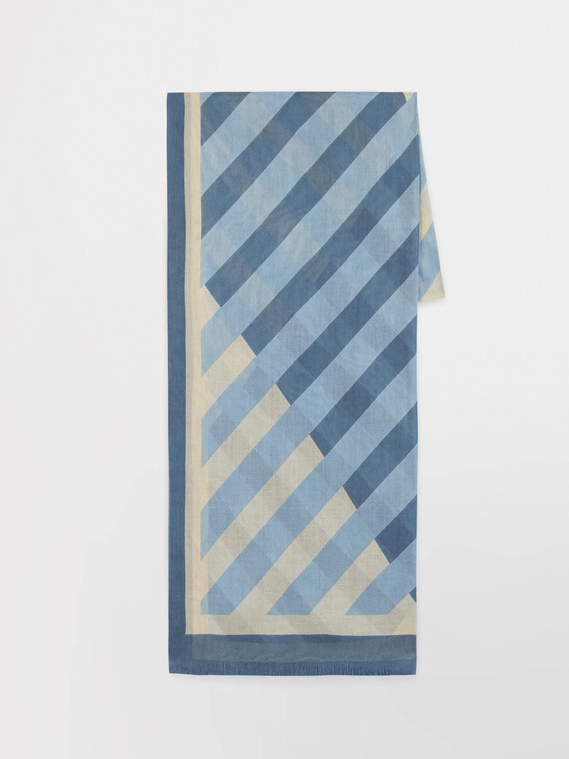 Foulard Femme Rectangulaire Bleu CLEOFOU Foulard Femme Rectangulaire Bleu CLEOFOU