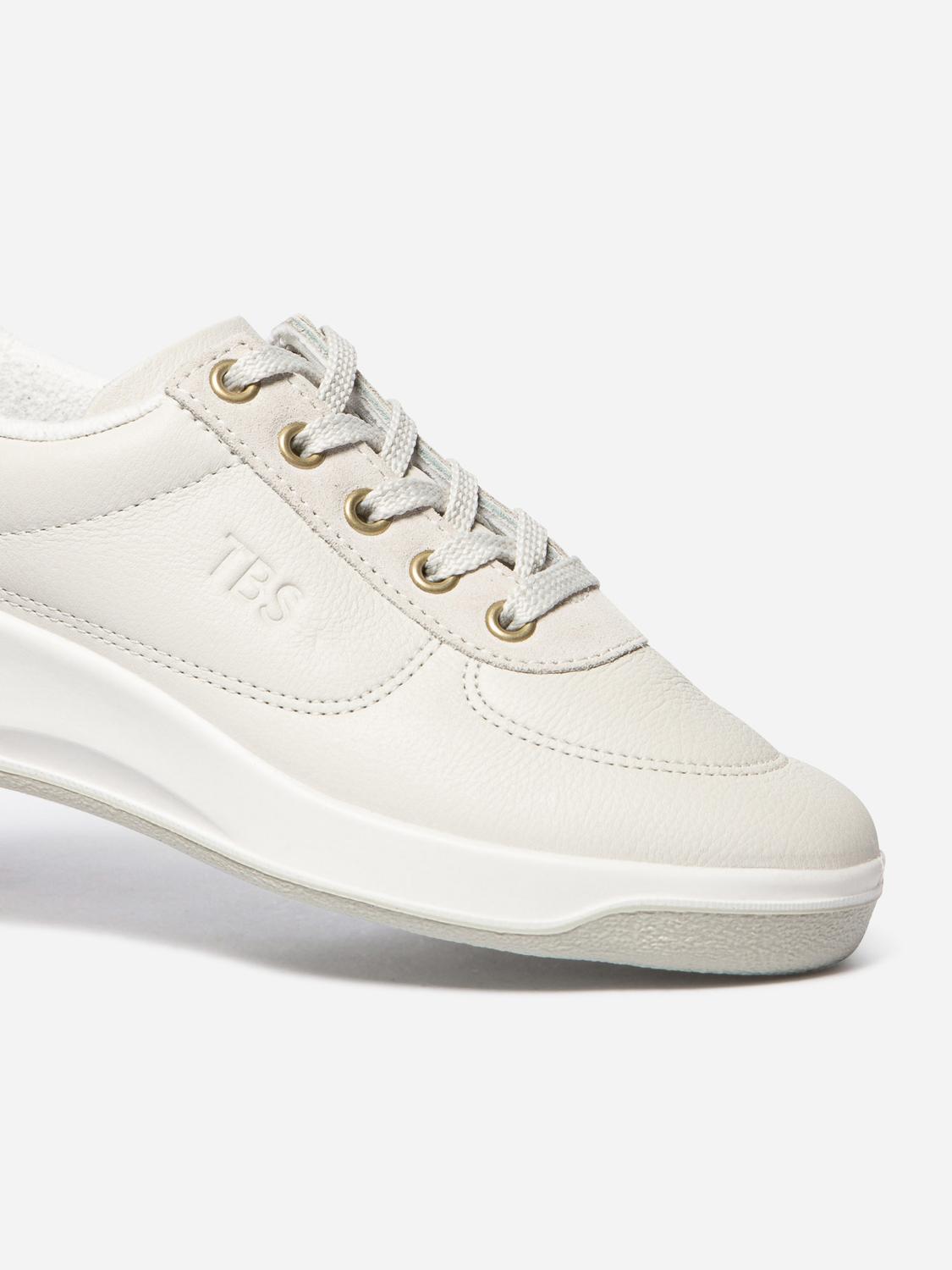 Tennis en cuir femme blanc et or BRANDIE