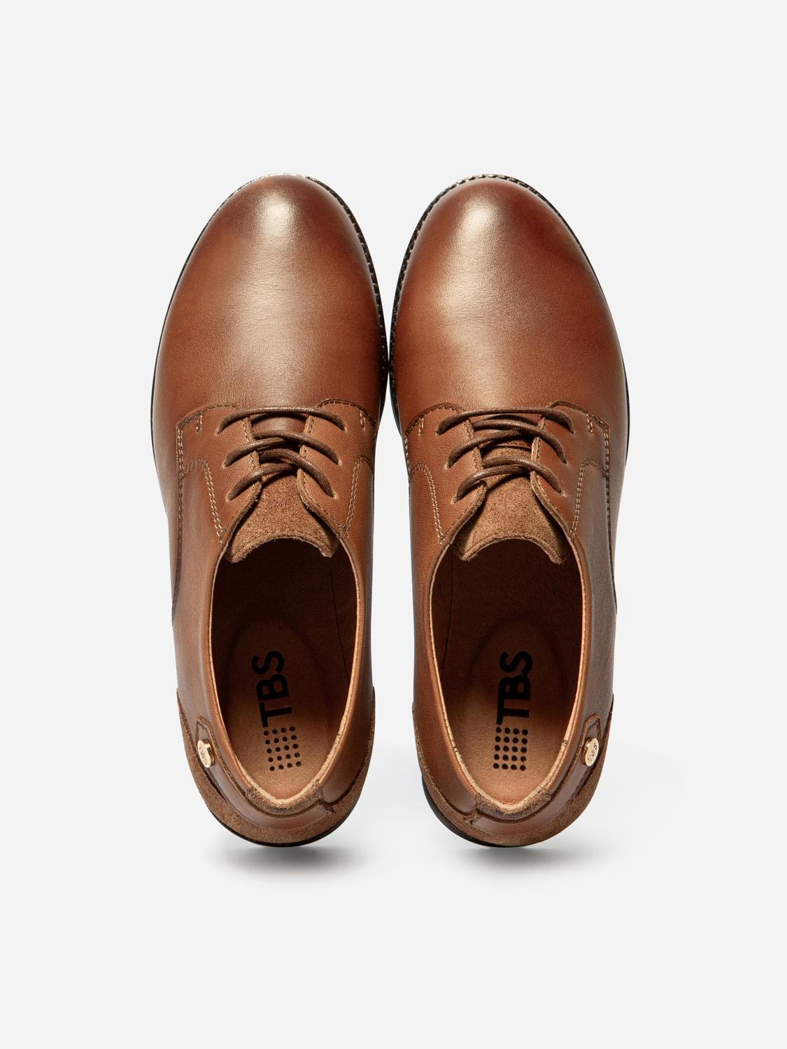 Derbies Femme Confort Tout Cuir Marron FOSTINA
