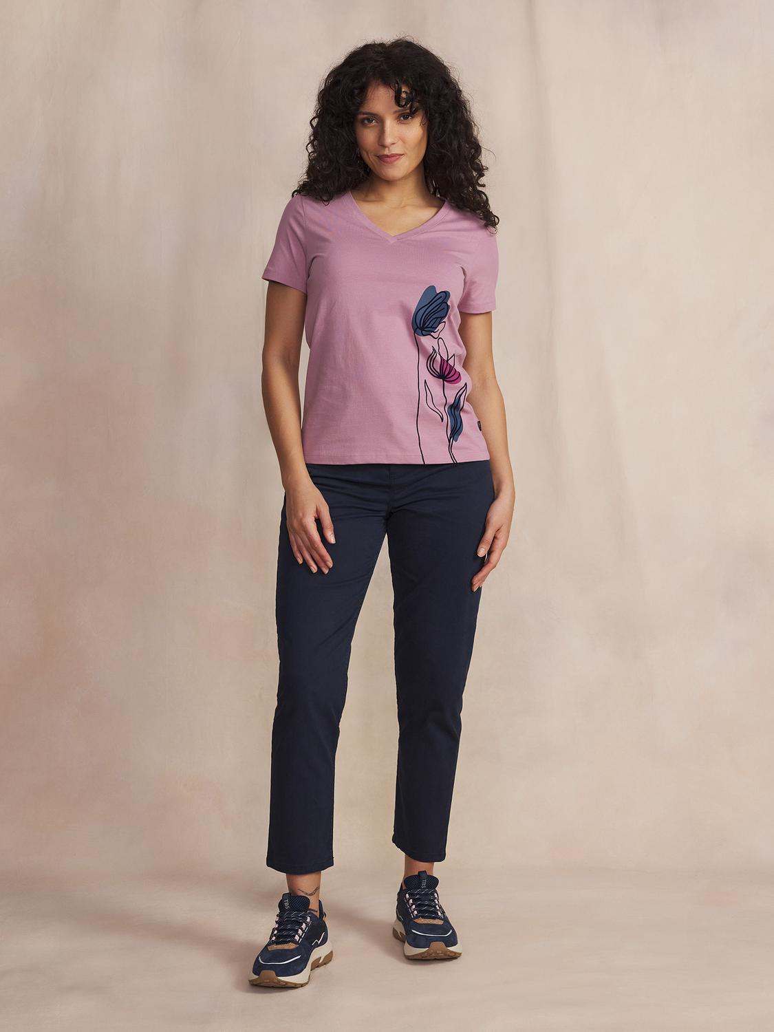 Tee Shirt Pivoine Manches Courtes Rouge MELBATEE Tee Shirt Pivoine Manches Courtes Rouge MELBATEE