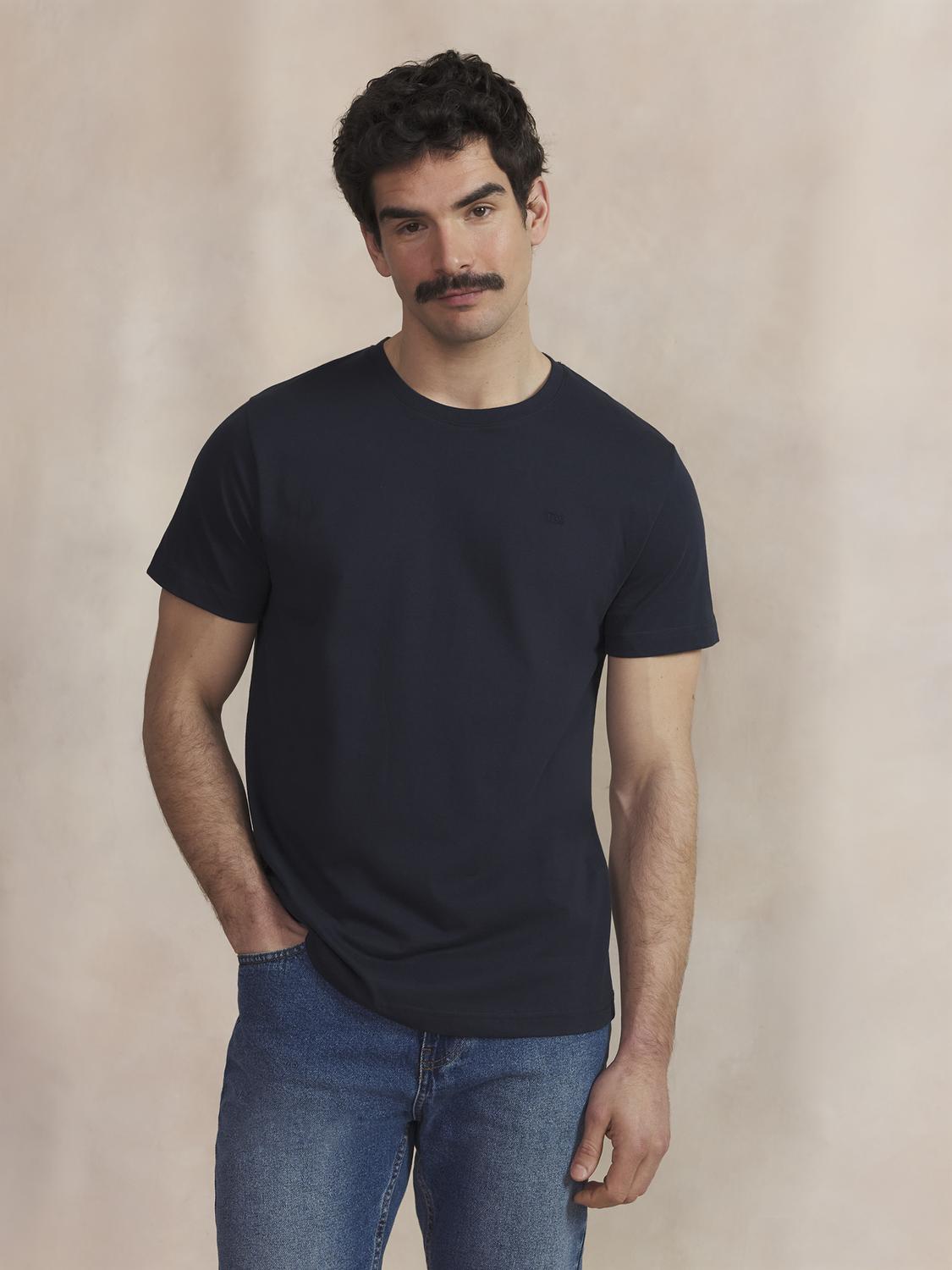 Men's knit T-shirt Navy PIERETEE