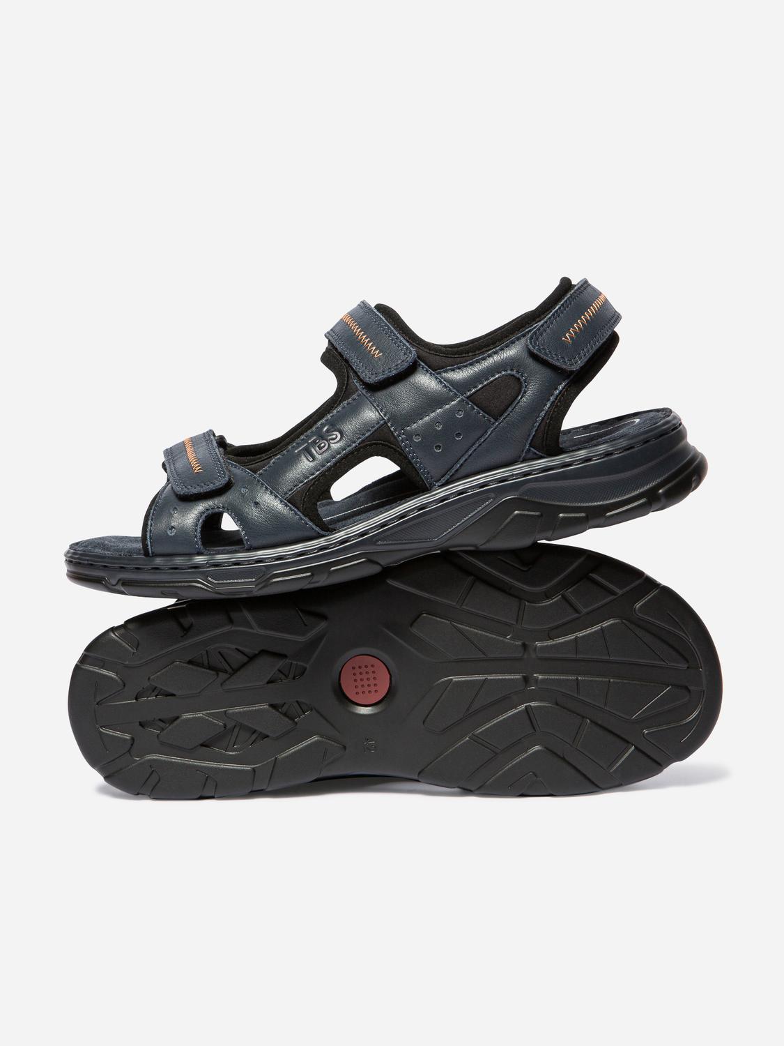 Sandales plates homme navy et noir JOHALIN