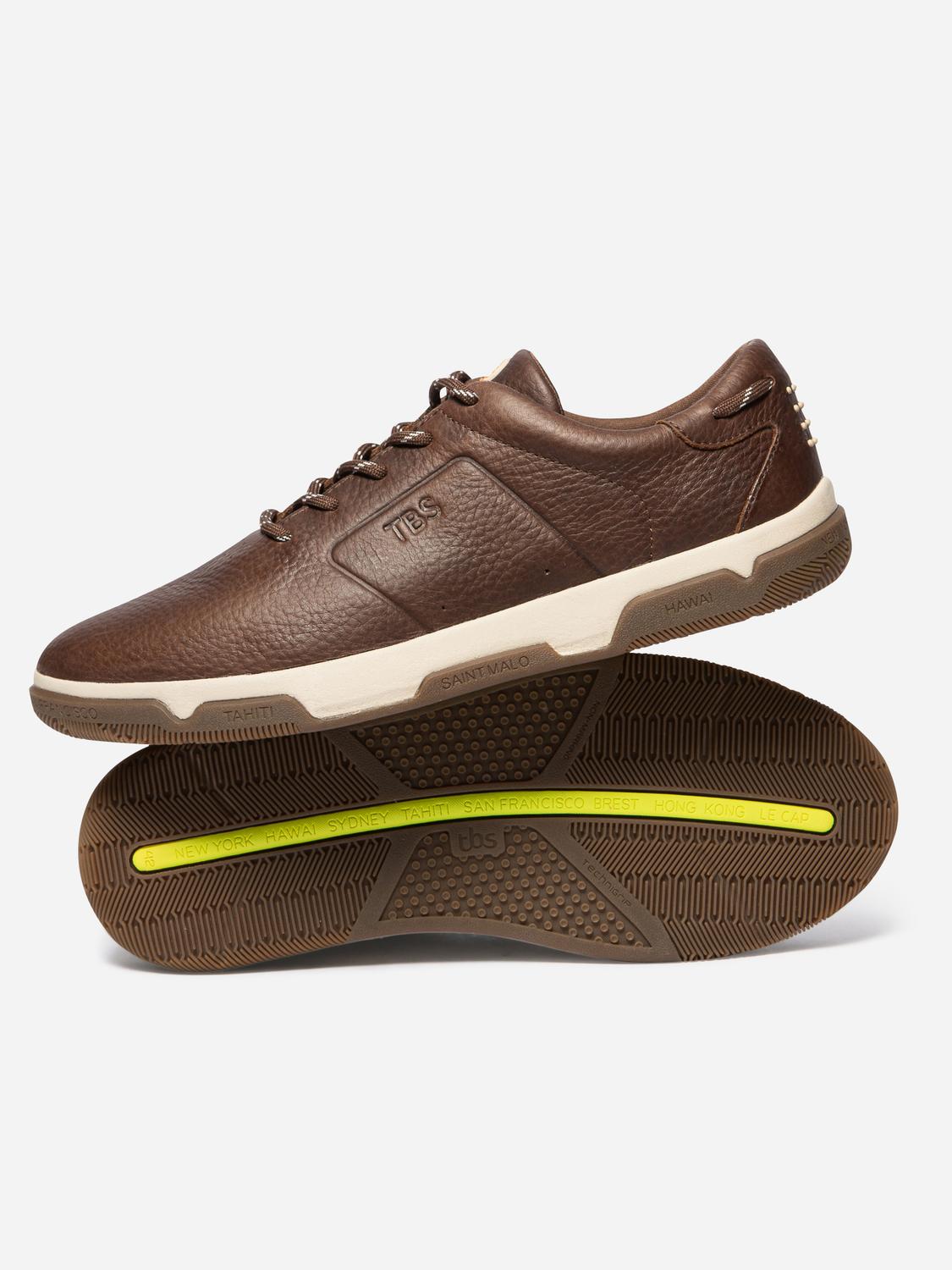 Baskets Homme Confort Cuir Marron GEDEONE Baskets Homme Confort Cuir Marron GEDEONE