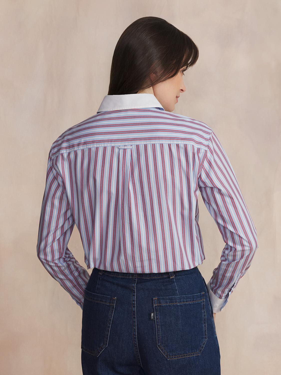 Chemise Chambray Manches Longues Bleu EMMIECHE Chemise Chambray Manches Longues Bleu EMMIECHE